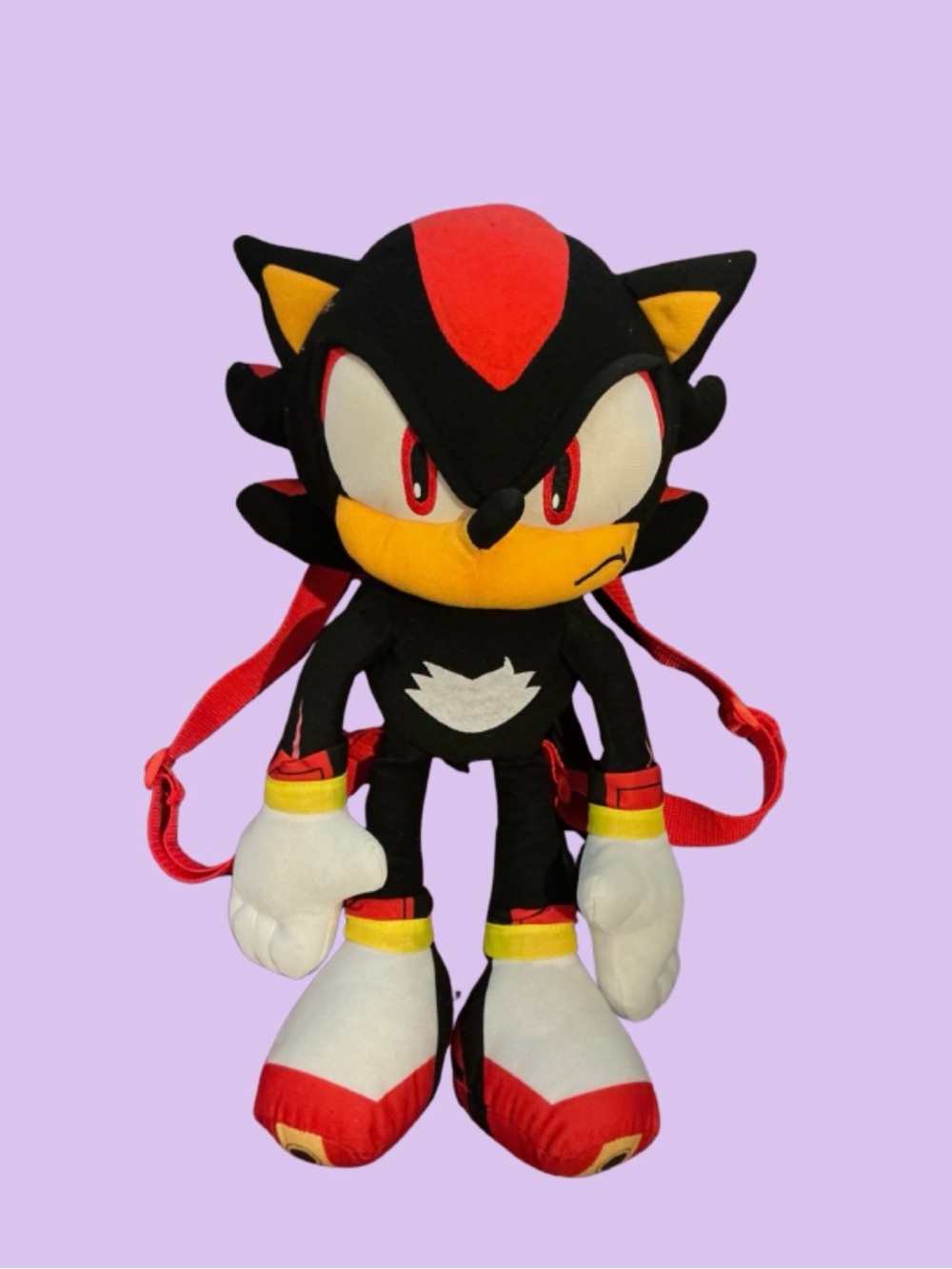Amazon Black Red Yellow Shadow Plush Backpack